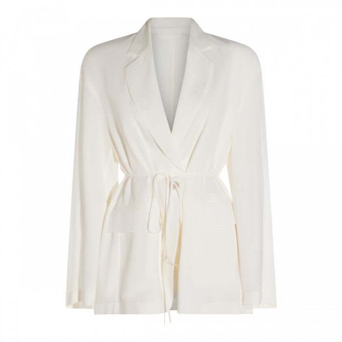 WHITE SILK BLAZER