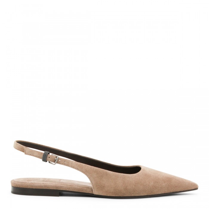 BEIGE LEATHER FLATS
