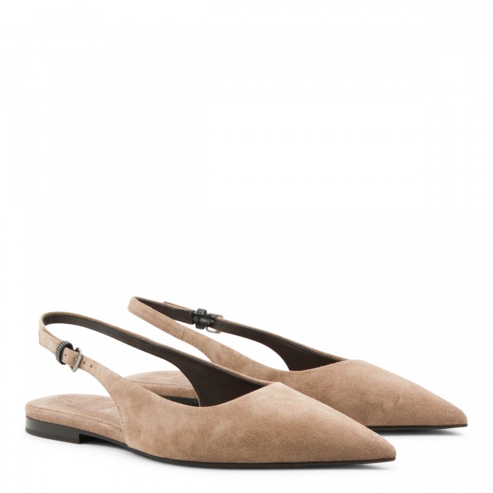 BEIGE LEATHER FLATS 2