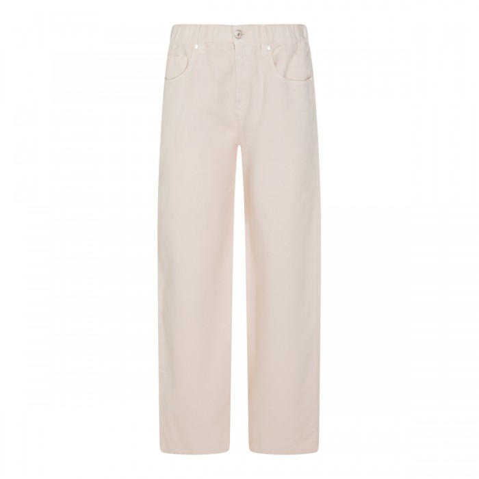 BEIGE COTTON JEANS