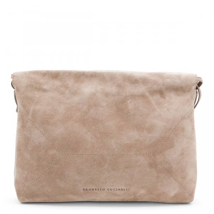 BEIGE LEATHER CROSSBODY BAG
