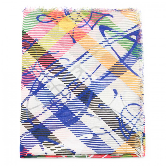 FUCHSIA WOOL CHECK SCARF