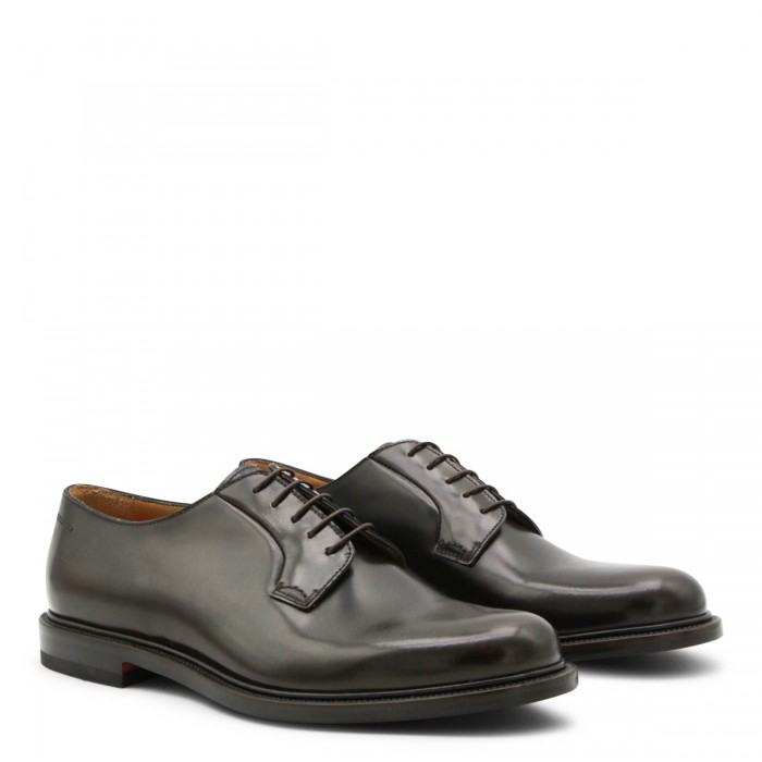 BROWN LEATHER LACES UP SHOES 2