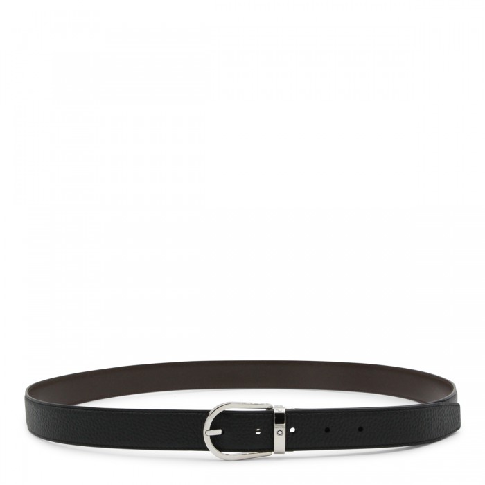 BLACK AND EBONY LEATHER BELT