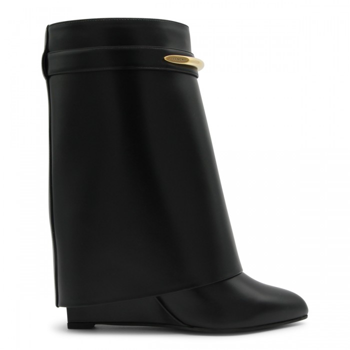 BLACK LEATHER SHARK BOOTS