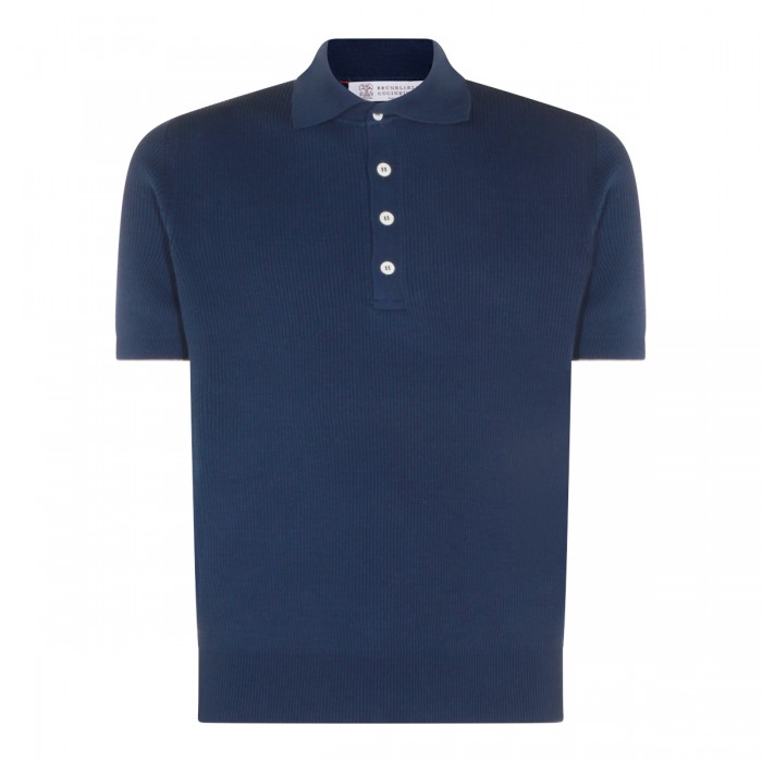 BLUE COTTON POLO SHIRT