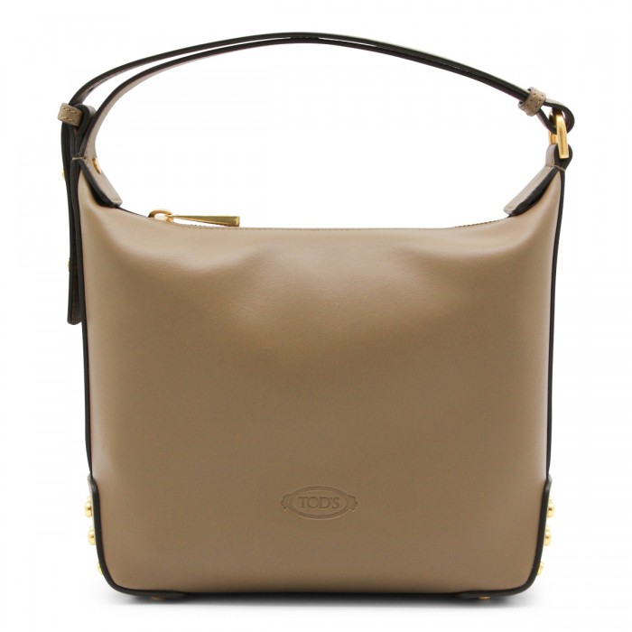BEIGE LEATHER SHOULDER BAG