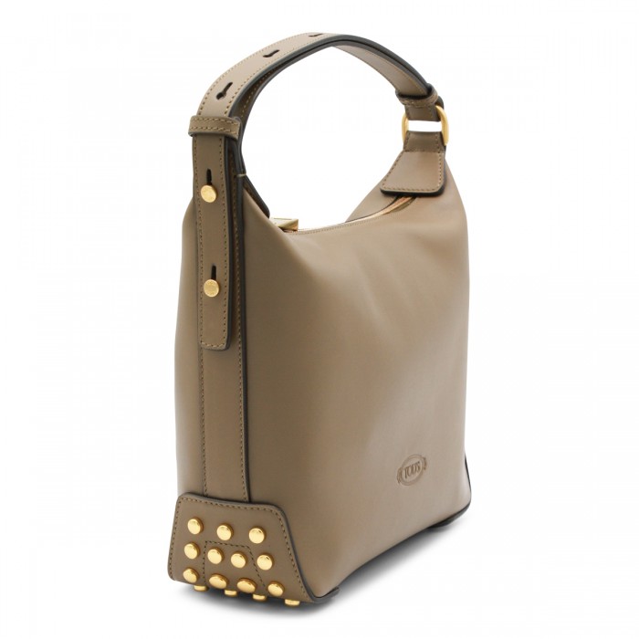 BEIGE LEATHER SHOULDER BAG 2