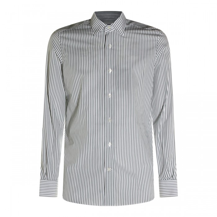 WHITE AND GREEN COTTON SHIRT