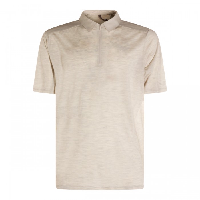 BEIGE WOOL POLO SHIRT