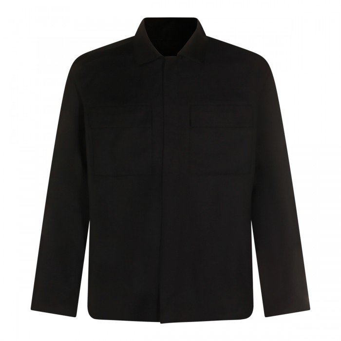 BLACK WOOL CASUAL JACKET