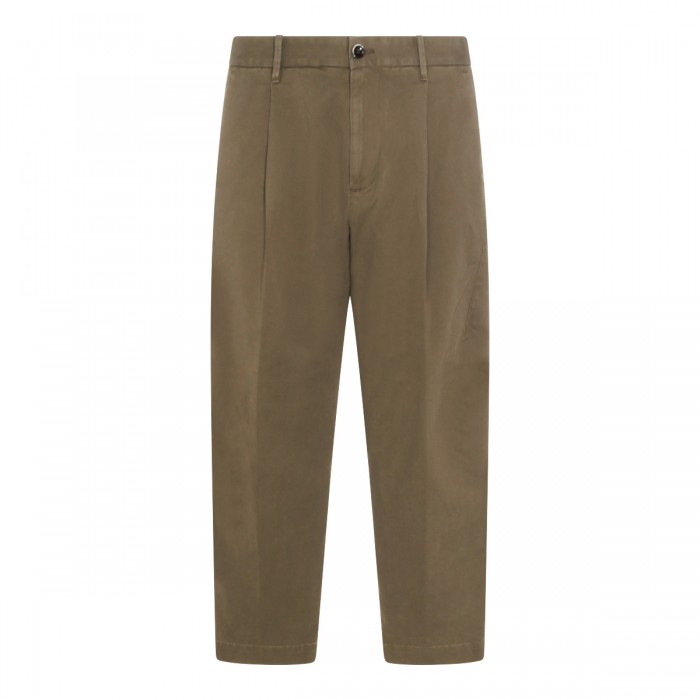 OLIVE COTTON PANTS
