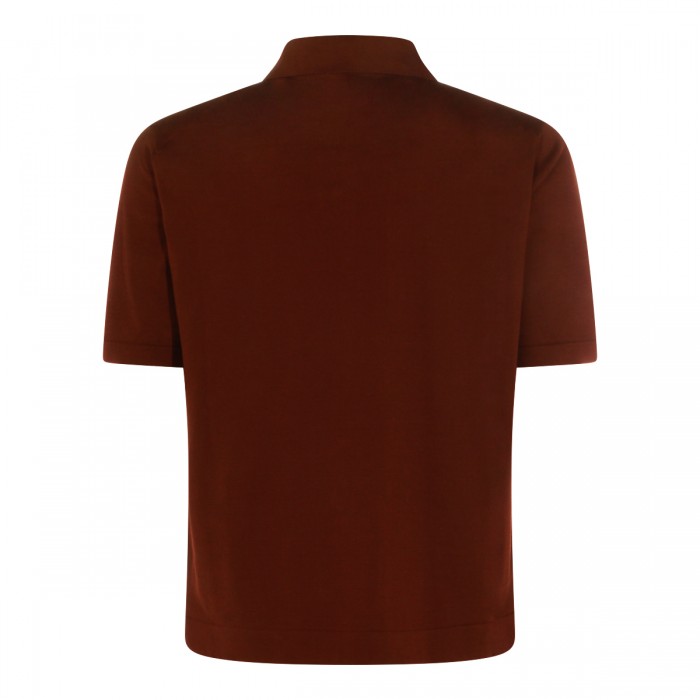 BROWN COTTON POLO SHIRT 2