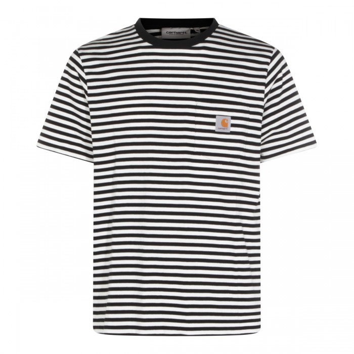 BLACK AND WHITE COTTON T-SHIRT