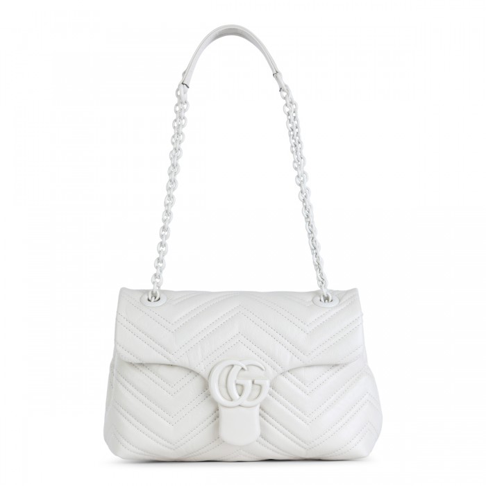 WHITE LEATHER SHOULDER BAG