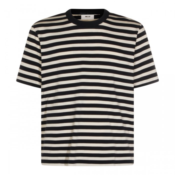 BLACK AND WHITE COTTON T-SHIRT