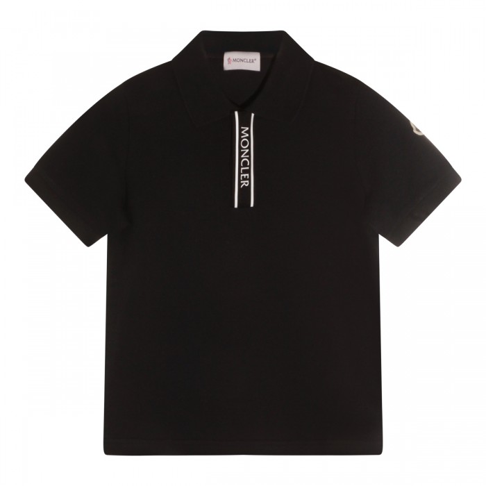 BLACK COTTON POLO SHIRT