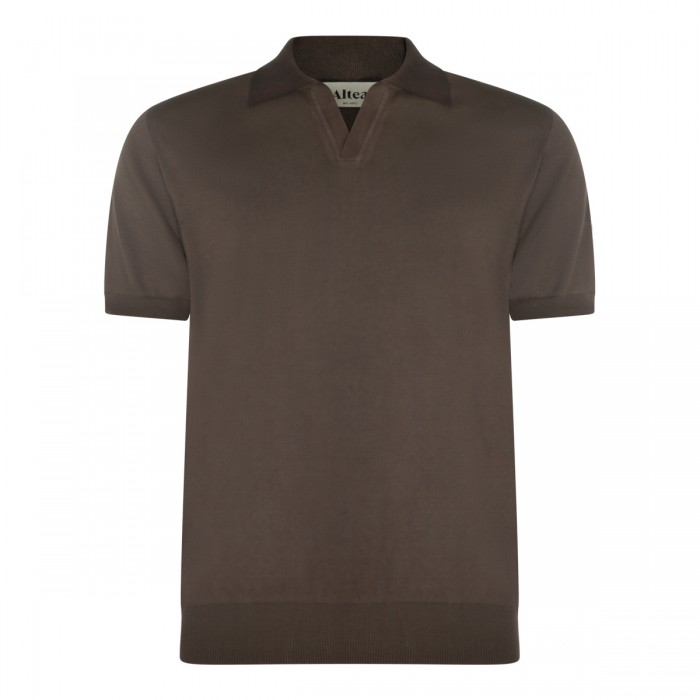 BROWN COTTON POLO SHIRT
