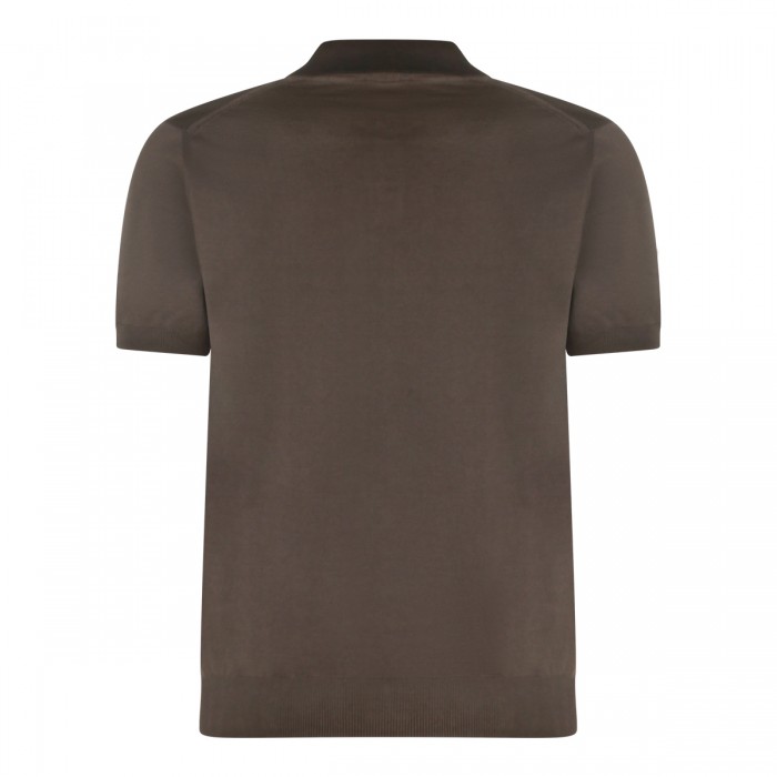 BROWN COTTON POLO SHIRT 2