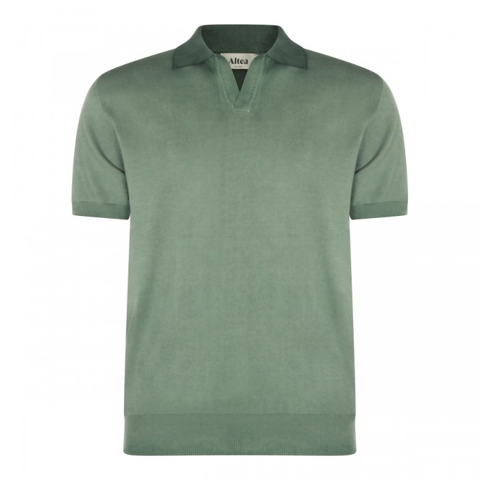GREEN COTTON POLO SHIRT