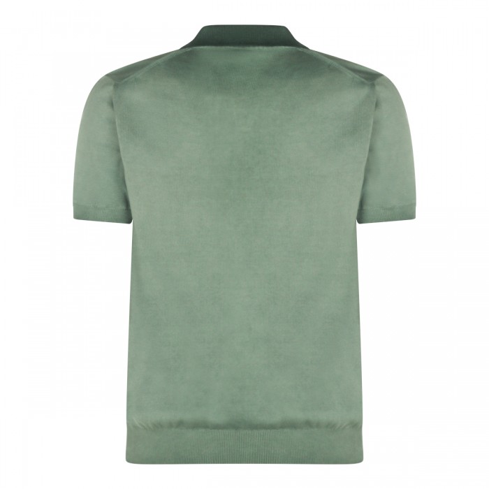 GREEN COTTON POLO SHIRT 2