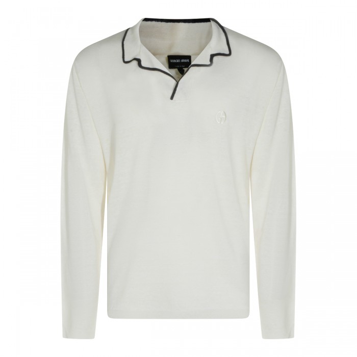 IVORY LINEN SILK BLEND POLO...