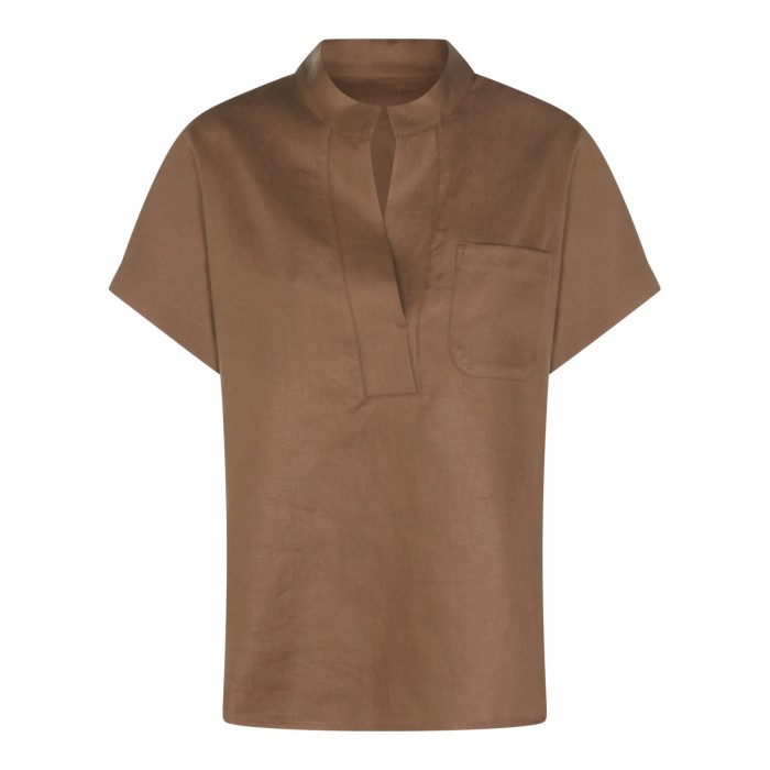 BROWN LINEN TOP
