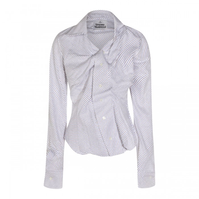 BLUE AND BROWN COTTON SHIRT