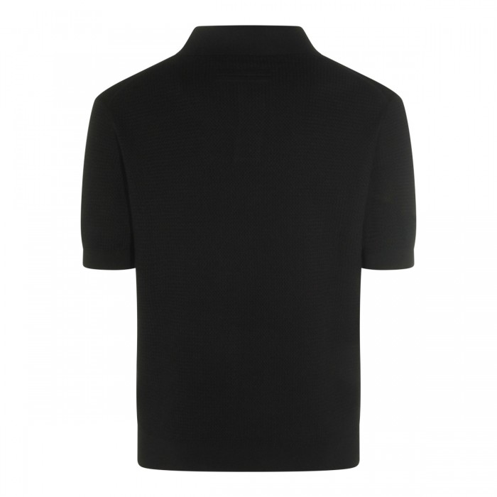 BLACK COTTON POLO SHIRT 2