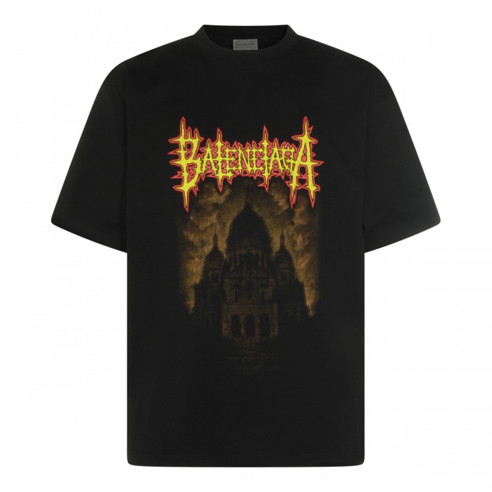 BLACK COTTON T-SHIRT