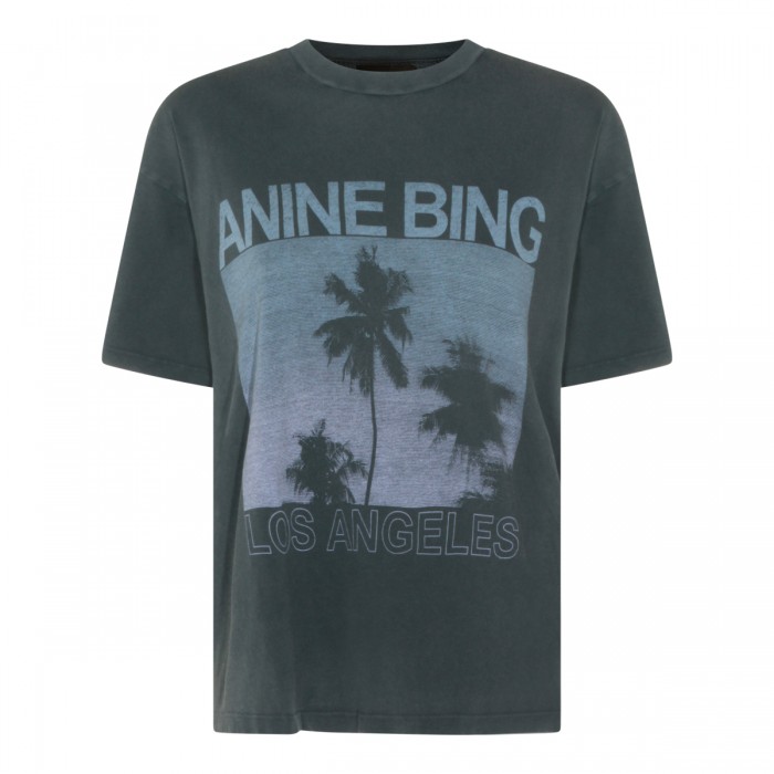 WASHED BLACK VISCOSE T-SHIRT