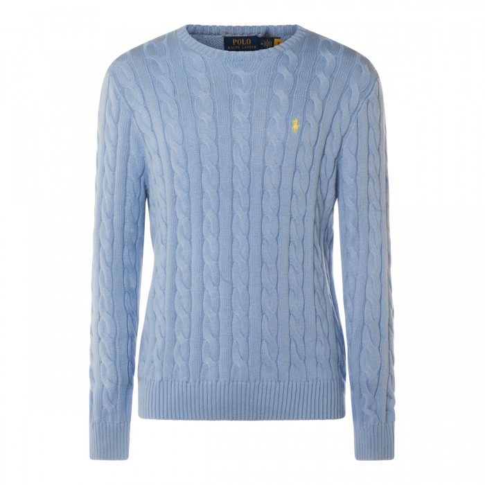 LIGHT BLUE COTTON KNITWEAR