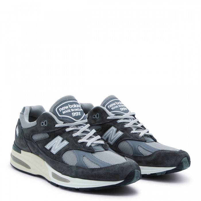 DARK GREY LEATHER 991 SNEAKERS 2
