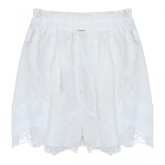 WHITE LINEN SHORTS 2