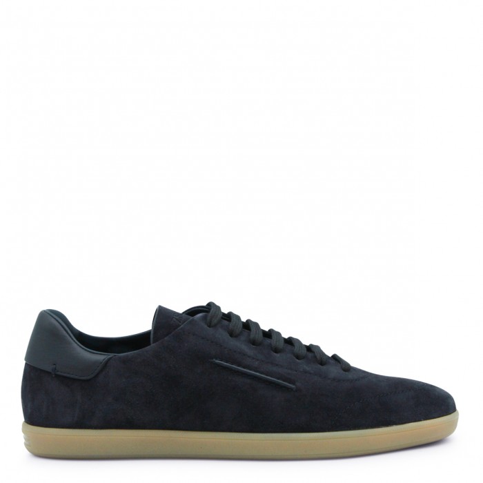 NAVY LEATHER SNEAKERS