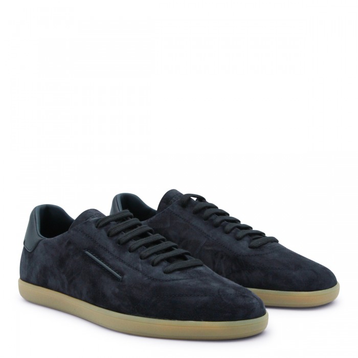 NAVY LEATHER SNEAKERS 2