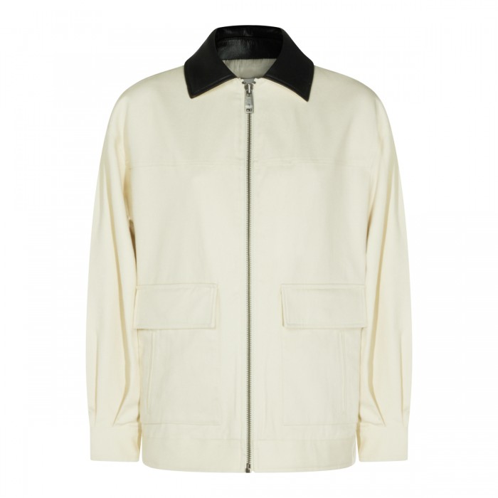 CREAM COTTON CASUAL JACKET