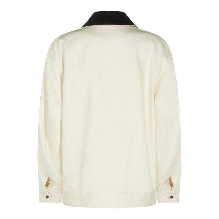 CREAM COTTON CASUAL JACKET 2
