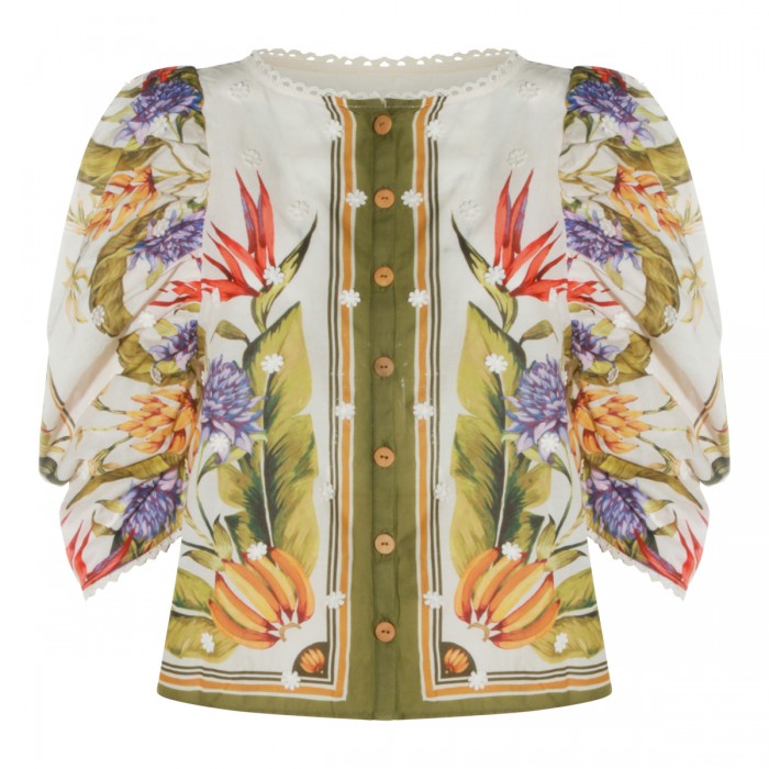 MULTICOLOR LINEN TOP