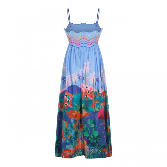 BLUE COTTON MAXI DRESS 2