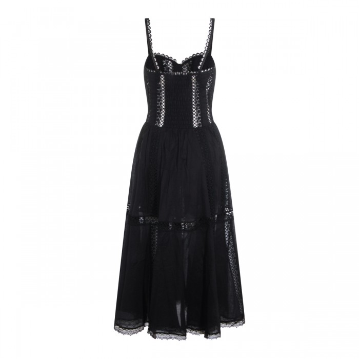 BLACK COTTON MIDI DRESS 2