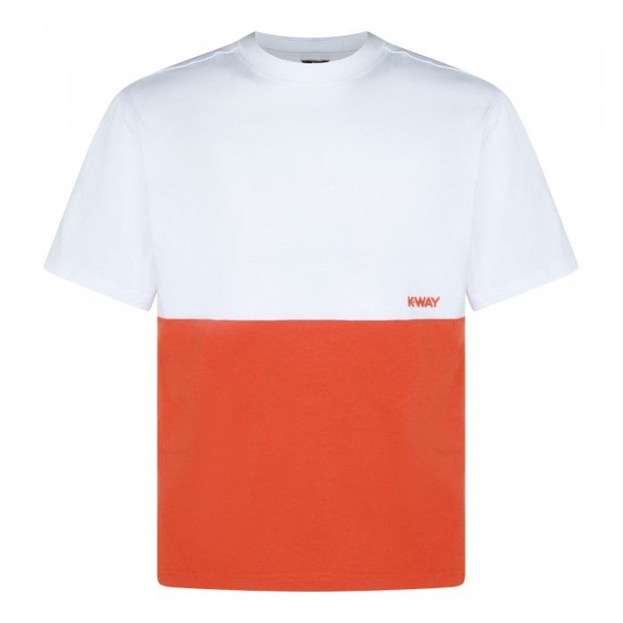 WHITE AND ORANGE COTTON...
