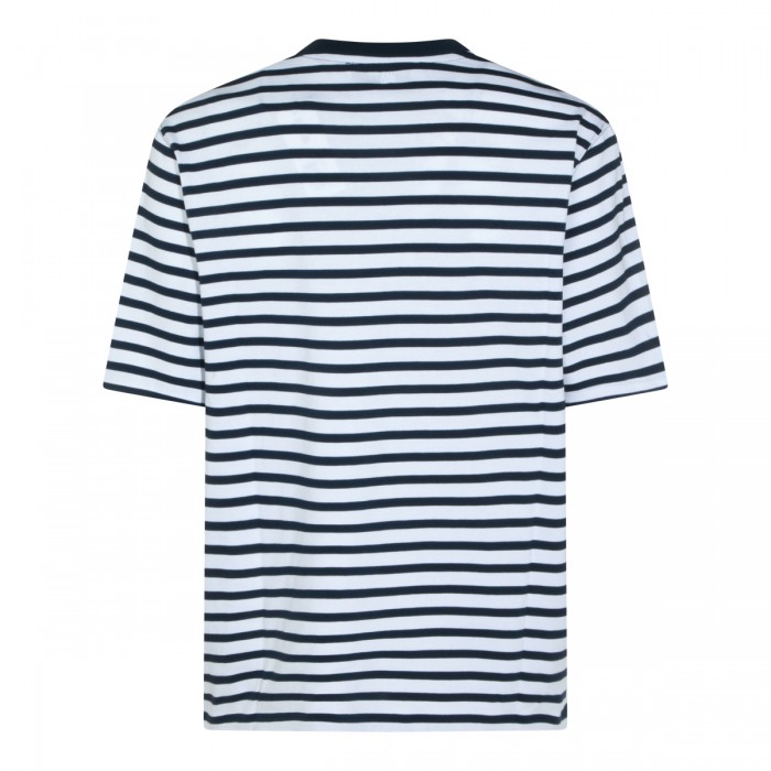 WHITE AND BLUE COTTON T-SHIRT 2