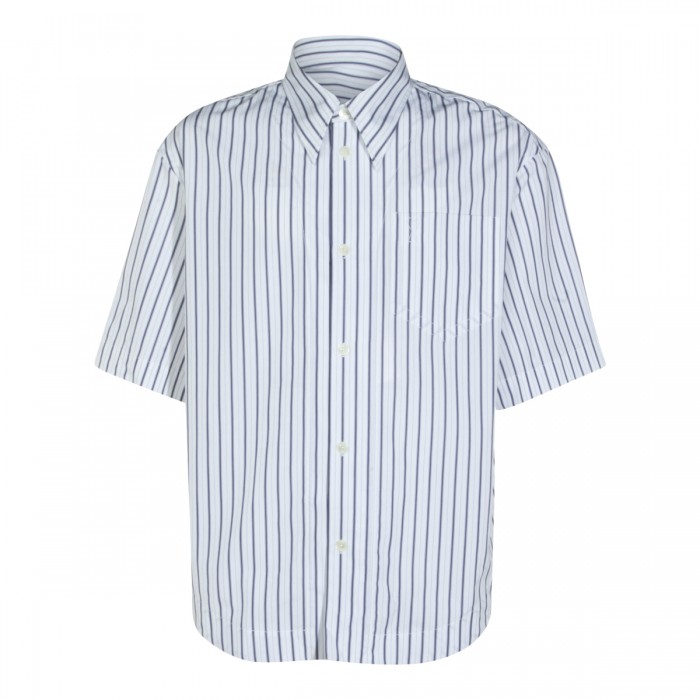 WHITE AND BLUE COTTON SHIRT
