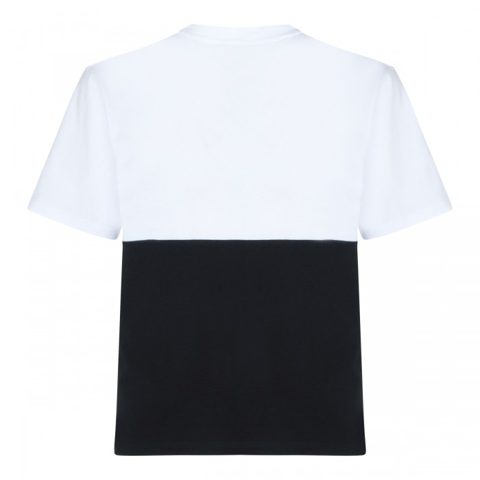 WHITE AND BLACK COTTON T-SHIRT 2