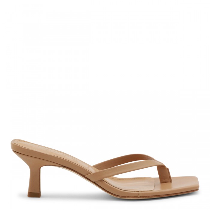 BEIGE LEATHER WILMA SANDALS