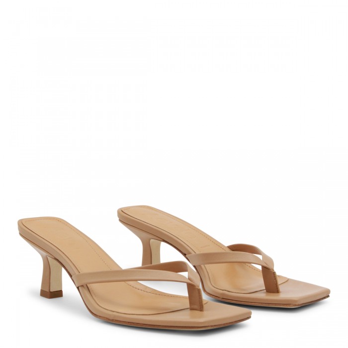 BEIGE LEATHER WILMA SANDALS 2