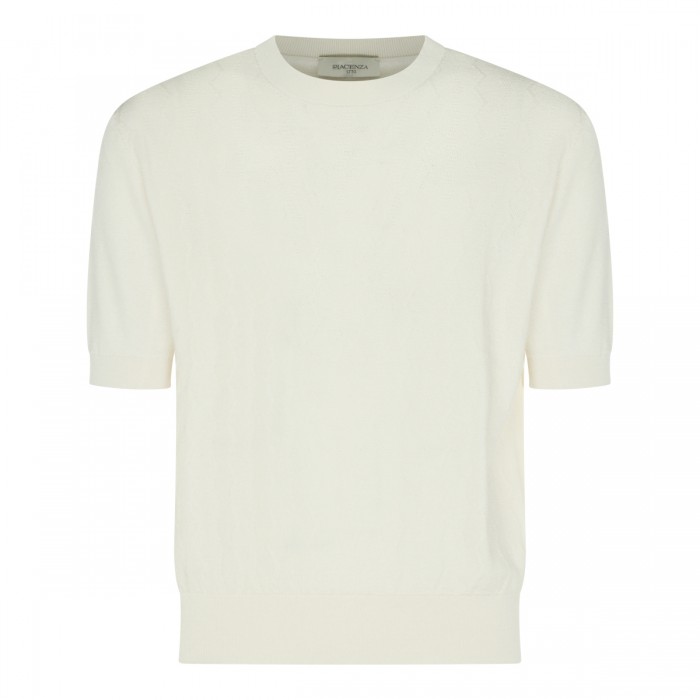 WHITE SILK AND COTTON BLEND...