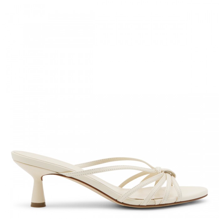 CREAM LEATHER ABBY MULE...