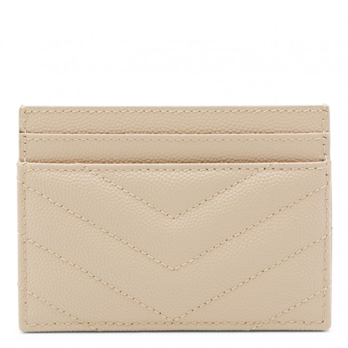 BEIGE LEATHER CARD HOLDER 2